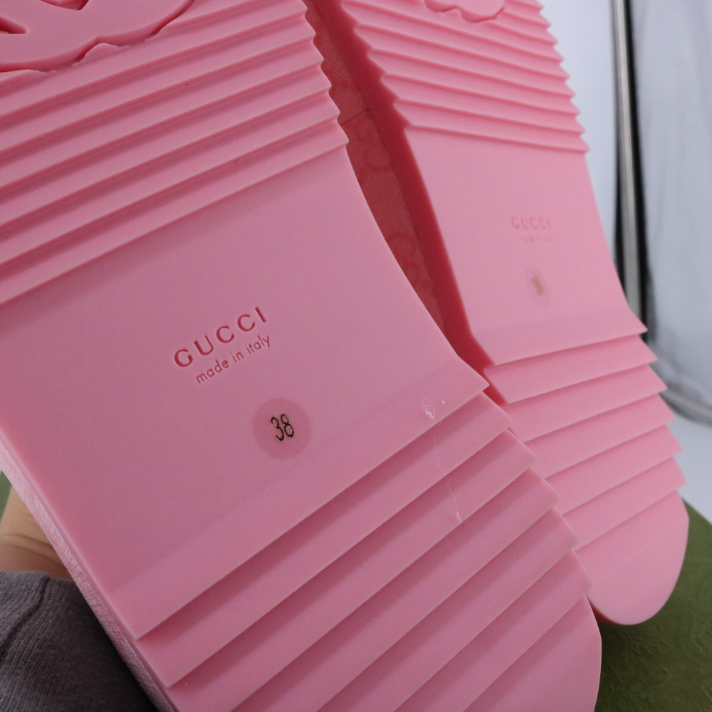 Gucci 38 Candy Pink GG supreme Platform Y2K Chunky Platforms E787 - Picture 5 of 15